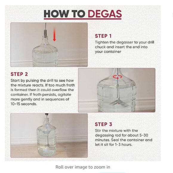 Wine Beer Degassing Stirrer 17.5” Stainless Steel 316 Drill Mixer Rod Attachment - Picture 4 of 7